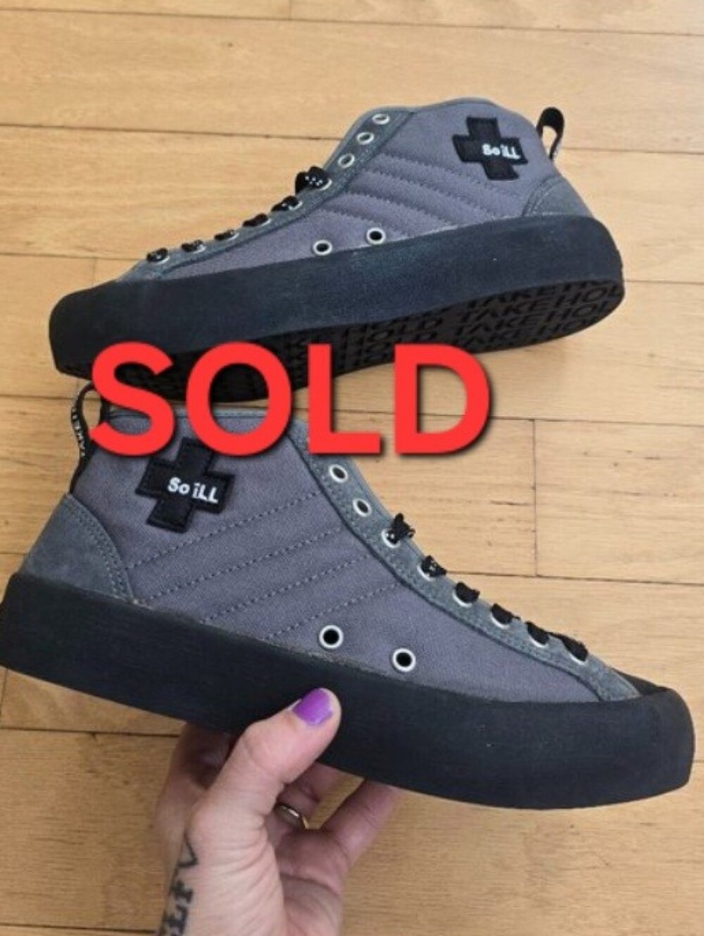 So iLL | The Approach grey black sole outdoor hi-top sneakers | WMS 8